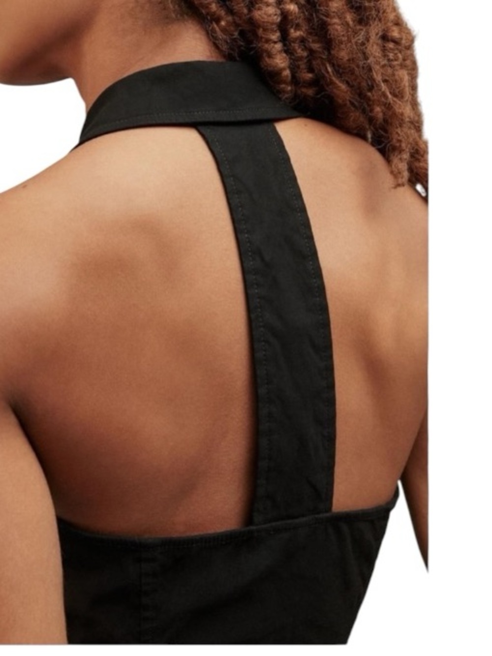 Maeve Anthropologie Black Amelia Collared Halter T Back Blazer Mini Dress L NWOT - Picture 5 of 12